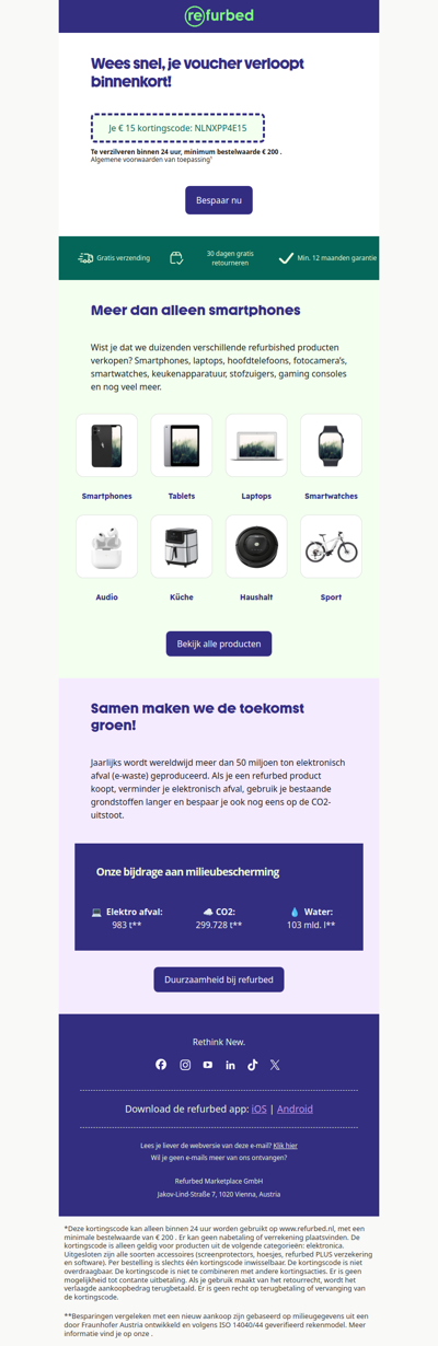 [Herinnering]     Je € 15  kortingscode: NLNXPP4E15