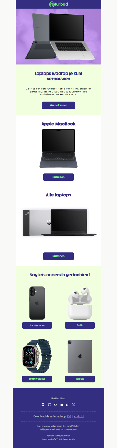 Top laptopmerken, als nieuw