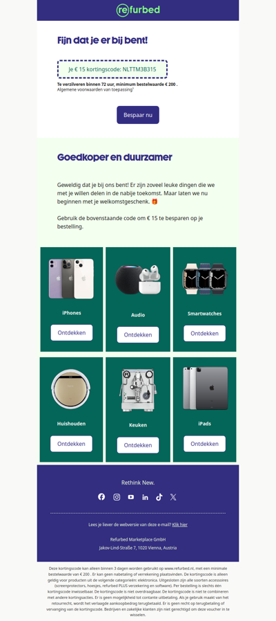 Je € 15  kortingscode: NLTTM3B315