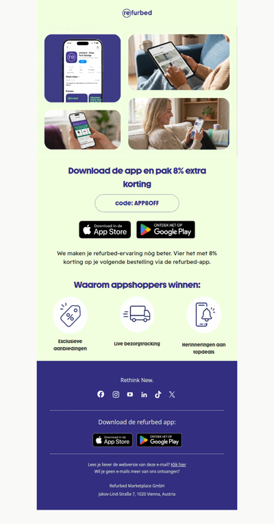 Je 8% wacht in de app