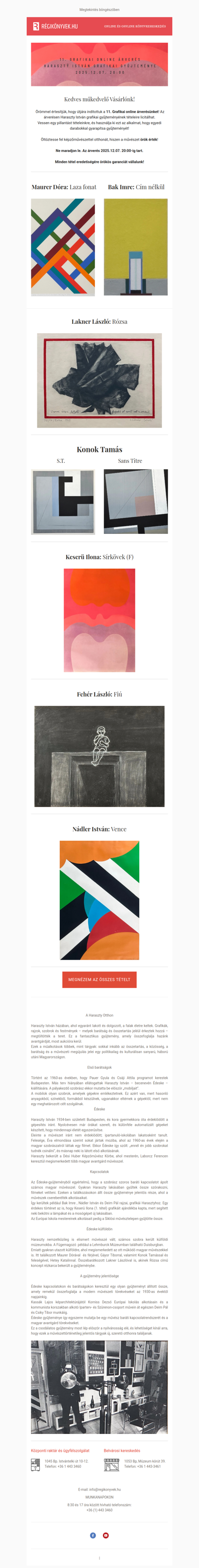 Elindult a 11. Grafikai online árverés! 🖼️🔨