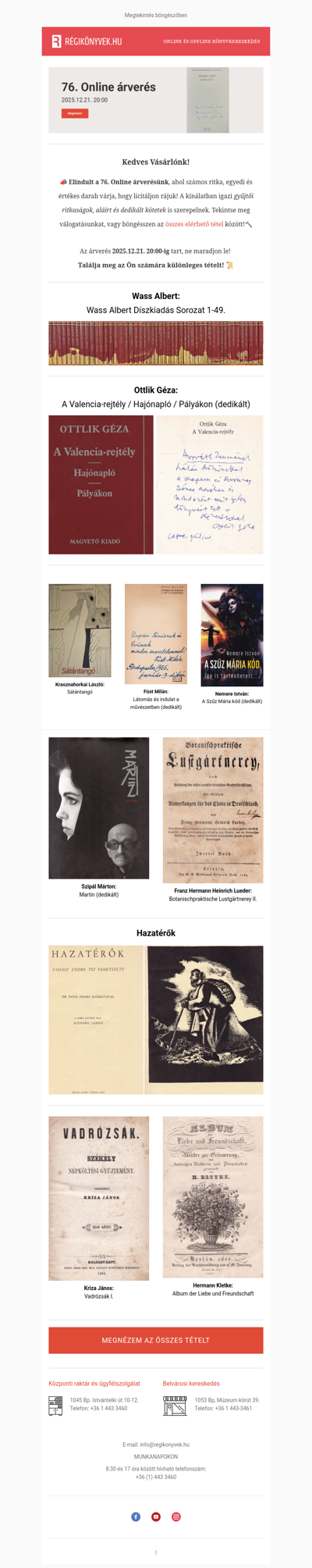 Elindult a 76. Online árverésünk!🔨