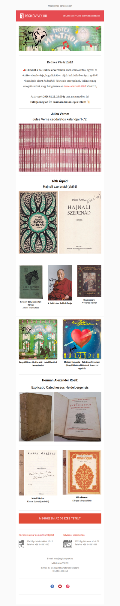 Elindult a 77. Online árverésünk!🔨