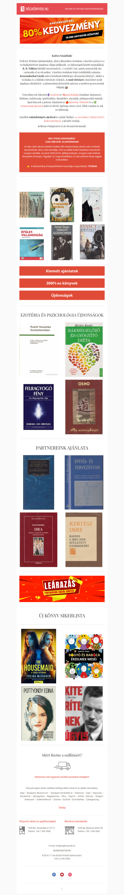 Akár 80% kedvezmény + TITKOS KUPON a levélben 🤫