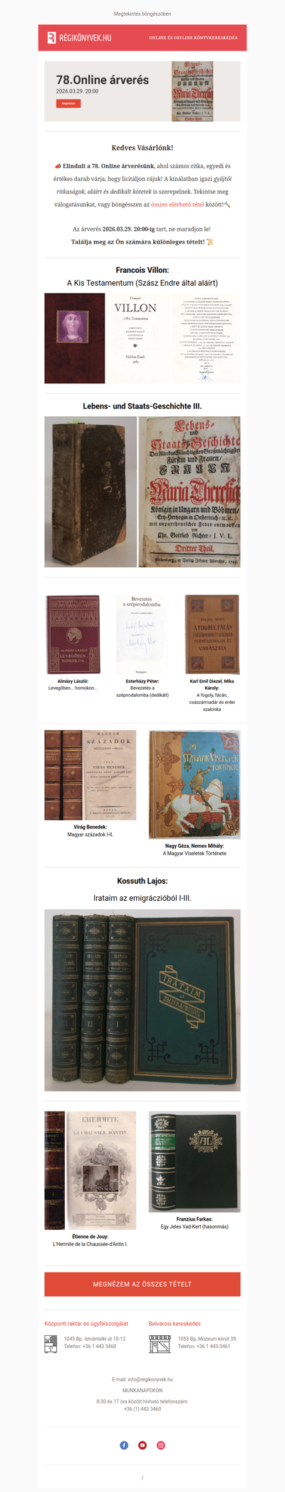 Elindult a 78. Online árverésünk!🔨