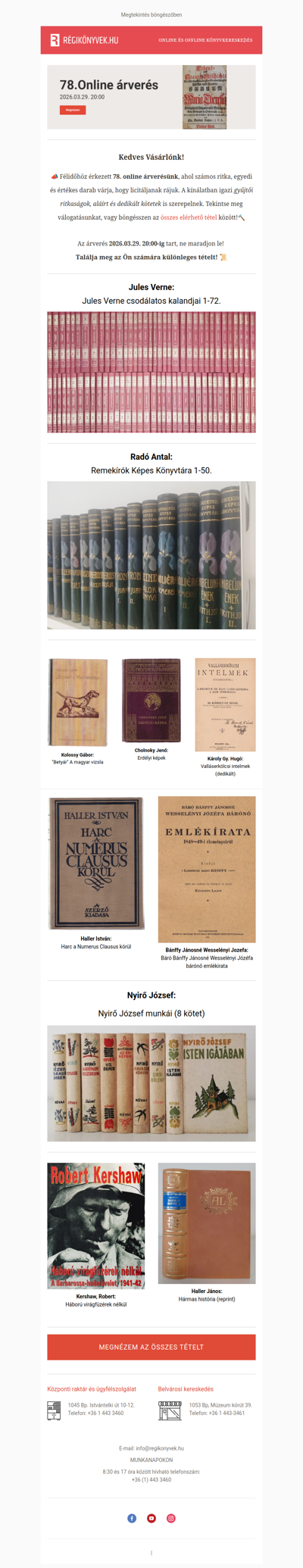 Félidőn túl a 78. Online árverésünk!🔨