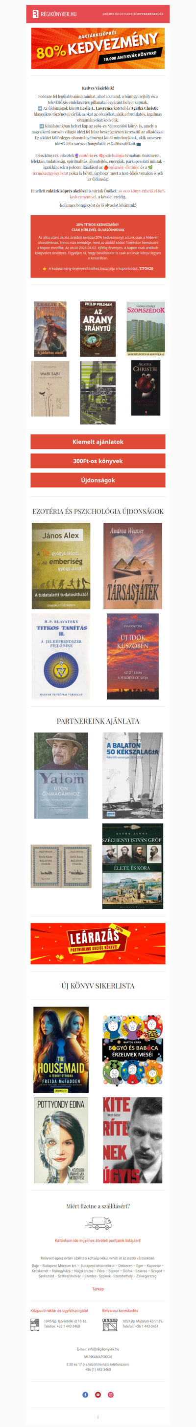 📖 Rejtélyek és emlékek nyomában... / Titkos kupon CSAK MA ÉJFÉLIG