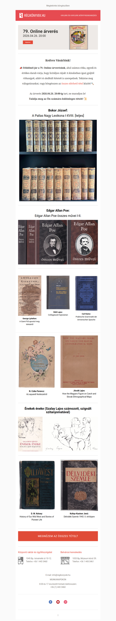 79. Online árverésünk túl a félidőn!🔨