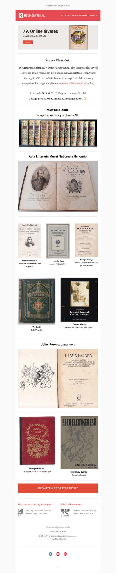 79. Online árverésünk MA ESTE ZÁRUL🔨