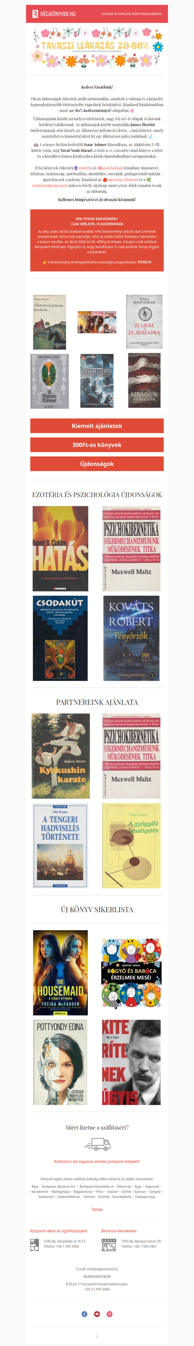 🚀 Tavaszi leárazás + TITKOS KUPON a levélben!