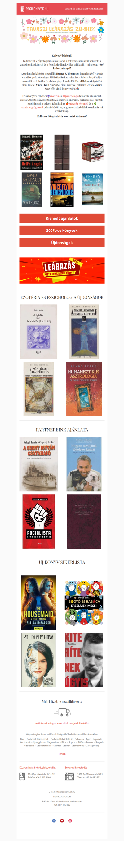 TAVASZI LEÁRAZÁS! Akció, feszültség, kultkönyvek – fedezze fel újdonságainkat!👀