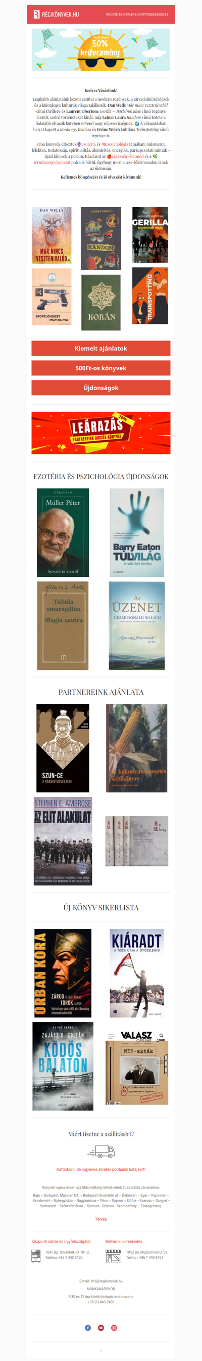 Könyvek, amelyekről beszélnek 📚 50%-os kedvezmények!