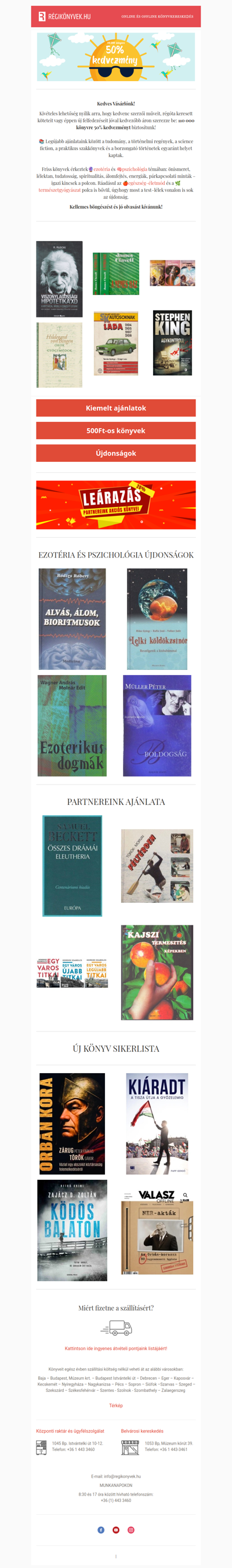 Einsteintől Stephen Kingig 📖 Válogasson féláron!