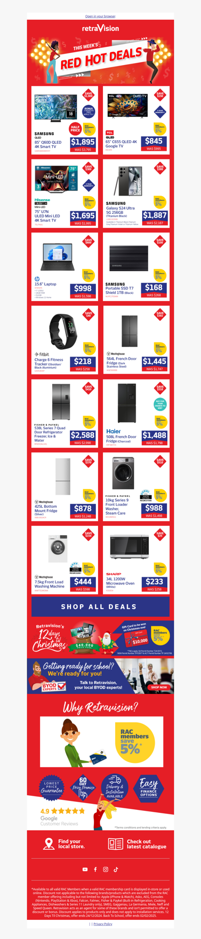 Save $1,900 On TVs, Save $400 On Fridges And Much More!