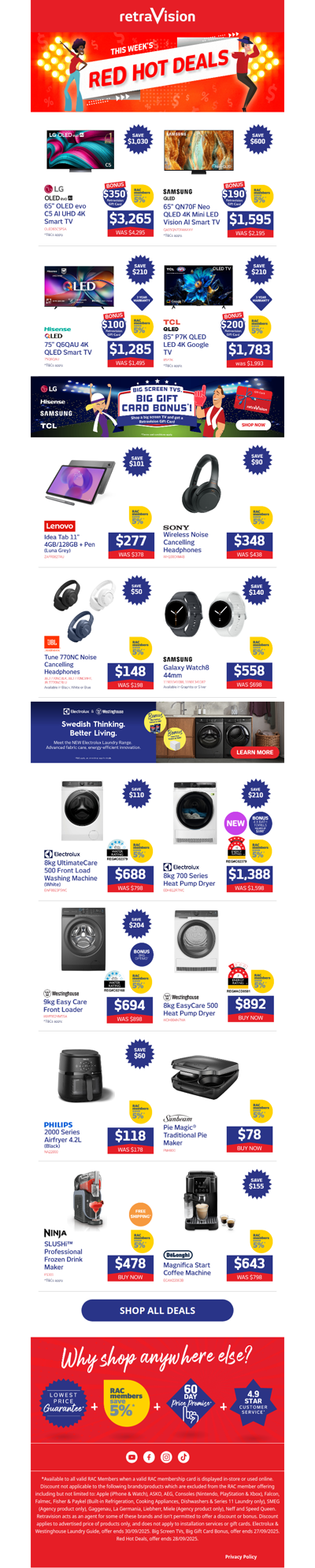 HOT PRICES: Big Screen TVs, Small Appliances, Electronics & More!