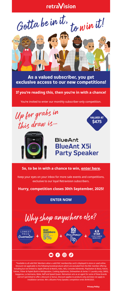 This month's subscriber prize: a BlueAnt X5i Party Speaker valued at $475!