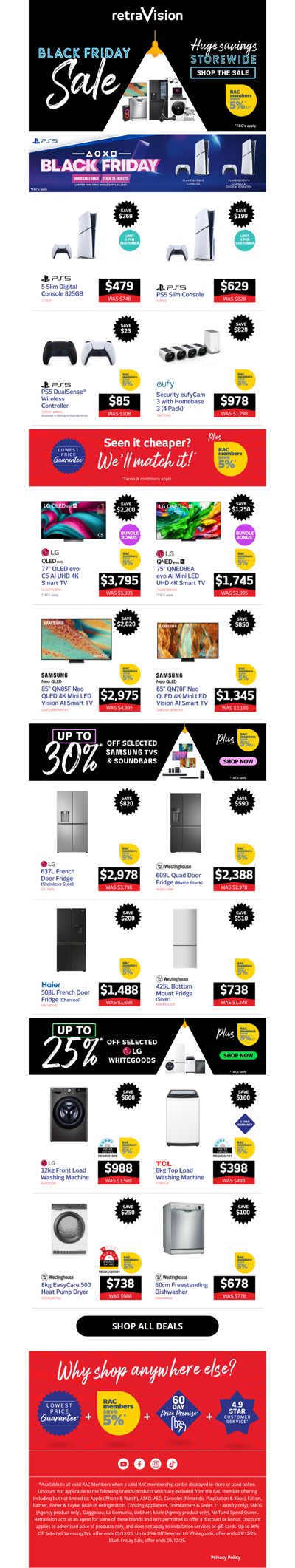 BLACK FRIDAY: Deals on PlayStation 5, Samsung 4K TVs, LG Whitegoods & more!