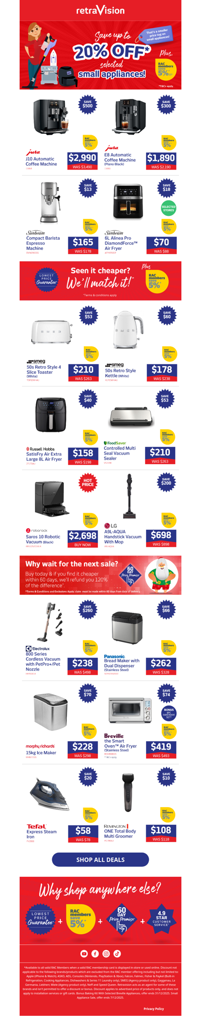 Unbeatable Savings On Small Appliances From Smeg, JURA, Sunbeam & More!