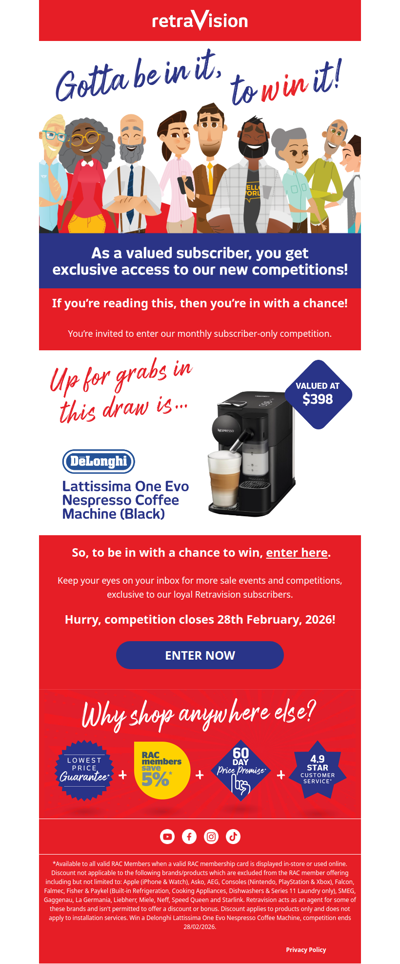 ENDS TOMORROW: Win a Delonghi Lattissima One Evo Nespresso Coffee Machine!