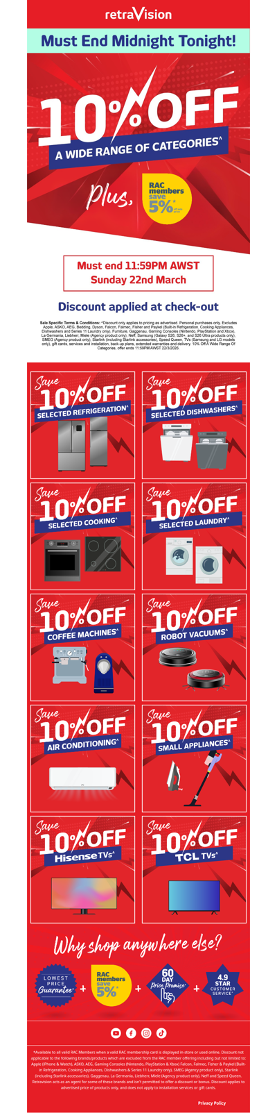 ⏳ Last chance to grab 10% off selected categories!