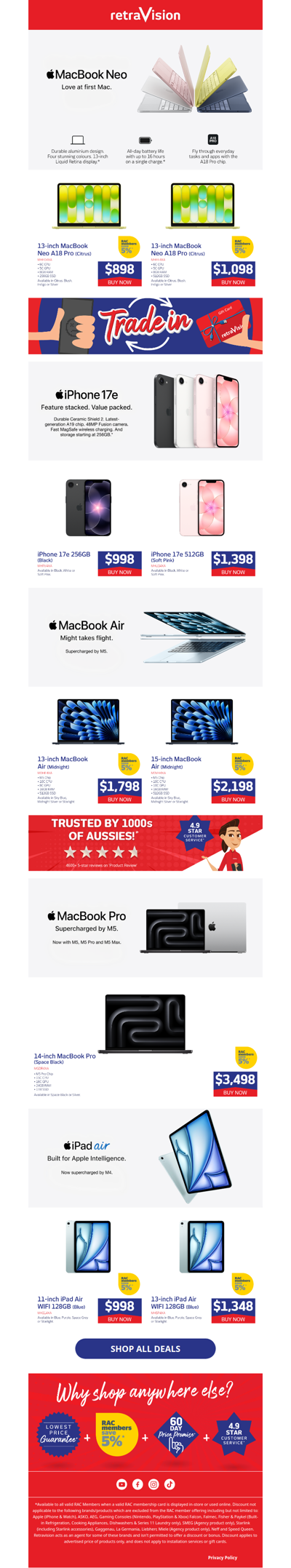 Introducing the new Apple MacBooks, iPad Air, and iPhone 17e!