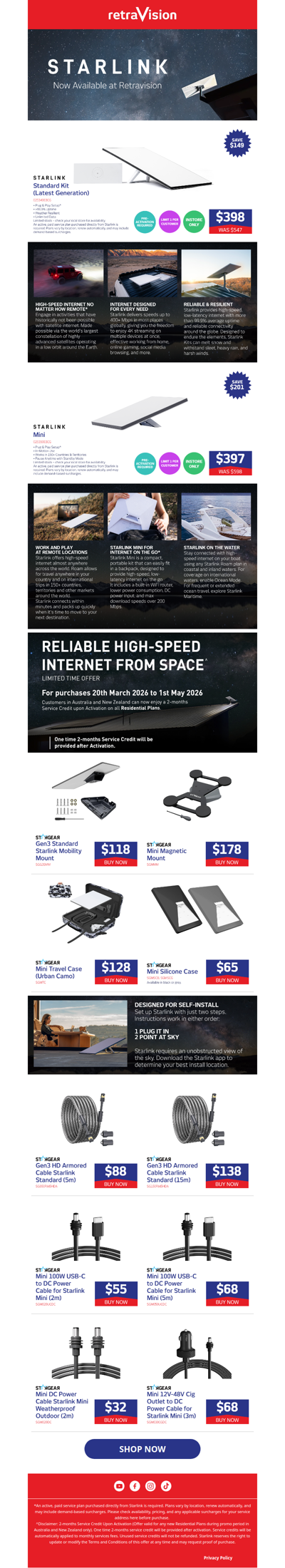 🚀 Get connected with Starlink at Retravision!