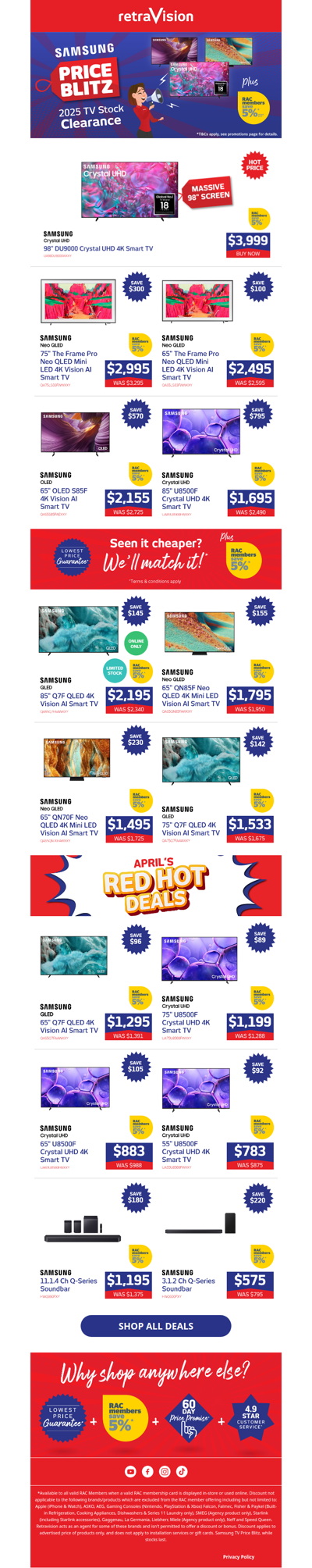 Samsung TV price blitz: Don't miss out!