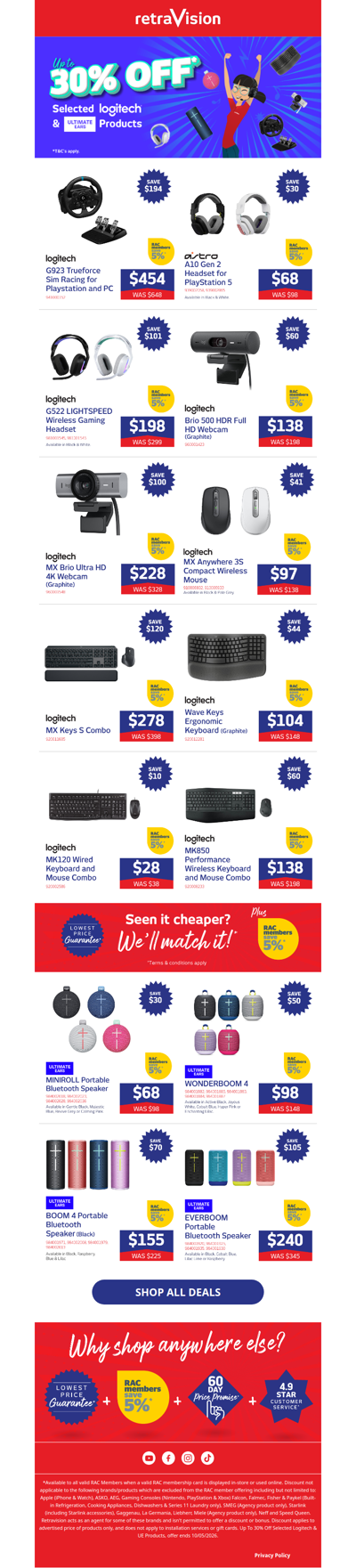 🎧 Grab up to 30% off on Logitech & UE favorites!