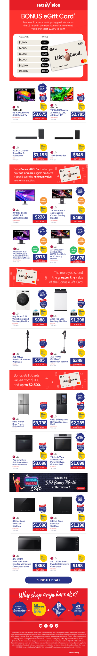 💥 Don’t miss your chance for a bonus eGift card on eligible LG bundles!