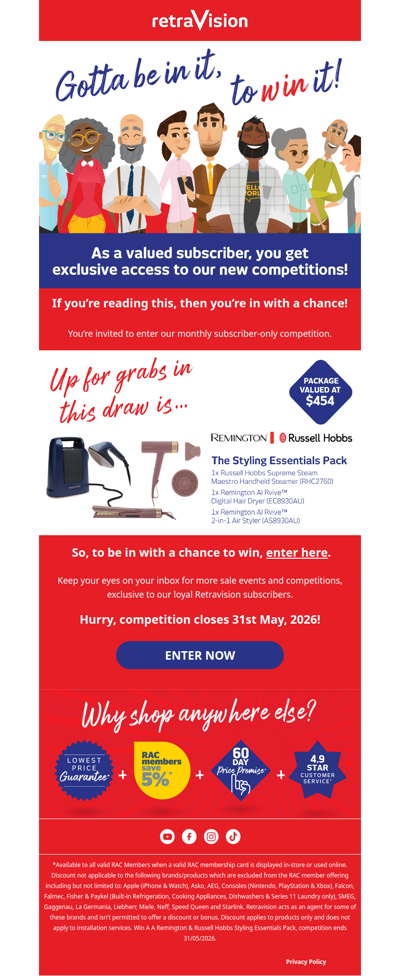 This month's subscriber prize: Remington & Russell Hobbs Styling Essentials Pack
