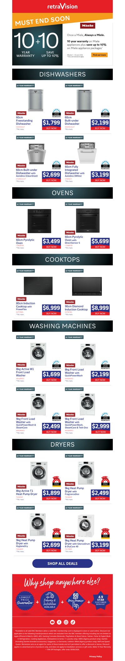 ⌛ Last Chance! 10 Year Warranty + Save up to 10% on Miele Appliance Packages