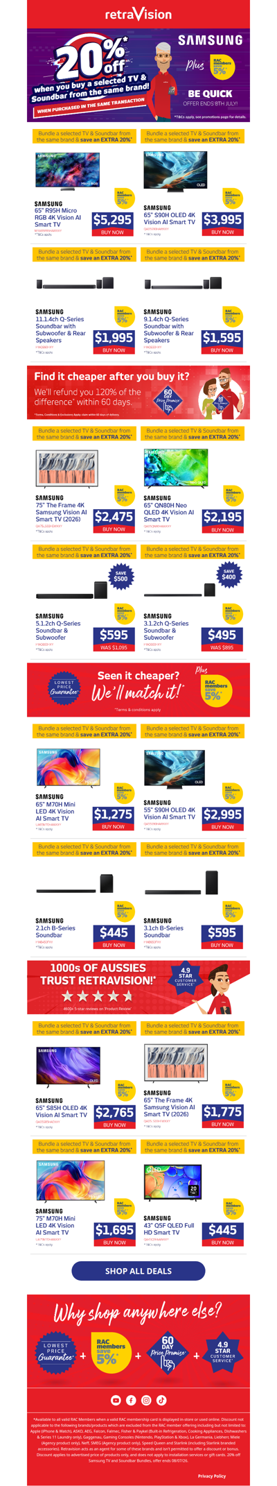 ON NOW: Save 20% on selected Samsung TV & Soundbar bundles!