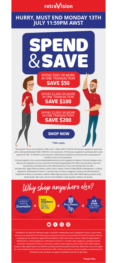 LAST CHANCE: Spend & Save up to $200* on Samsung, LG, Electrolux, Lenovo & more top brands!
