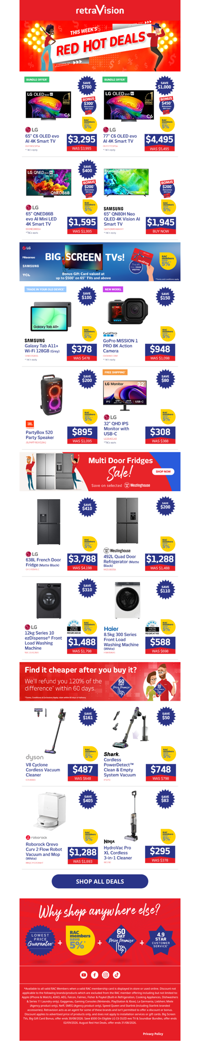 🌟 Savings on floorcare and tech await you + a bonus gift card on selected TVs!