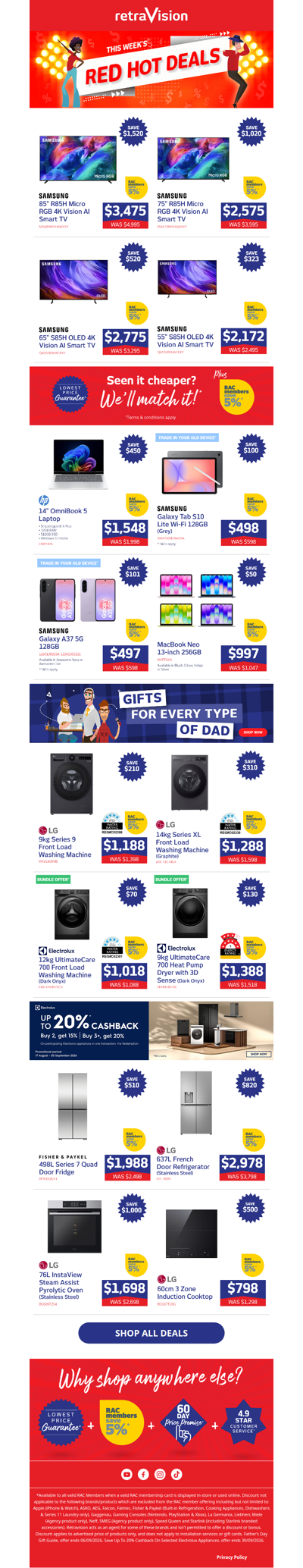 Huge Savings On Samsung, LG, Electrolux & More🔥