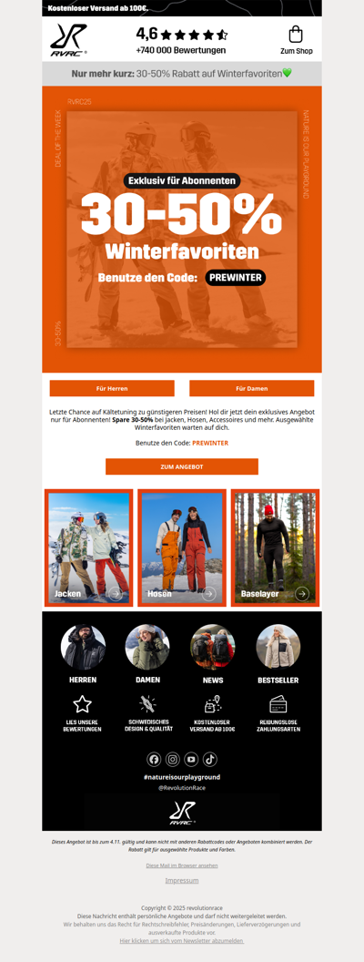 Nur mehr kurz: 30-50% Rabatt auf Winterfavoriten💚