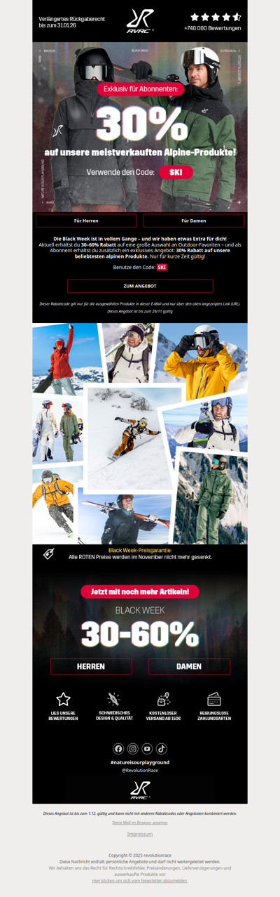 VIP-DEAL: 30% Rabatt auf Skibekleidung!⛷️