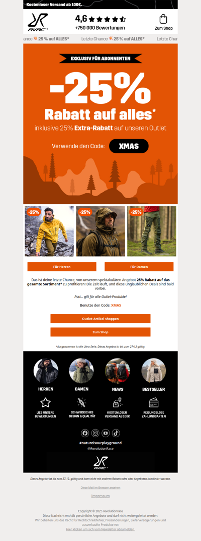 Letzte Stunden: 25% auf alles ⏰