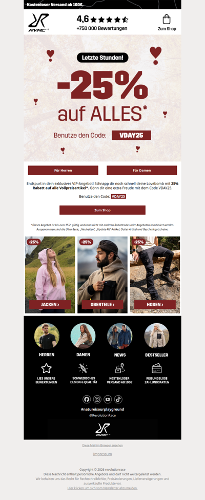 Nur noch wenige Stunden - 25% Rabatt auf ALLES*!❤️⏰