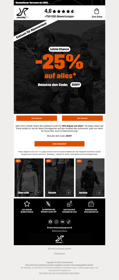 Worauf warten? Hol dir 25% Rabatt beim Jubiläums-Sale* 📢.