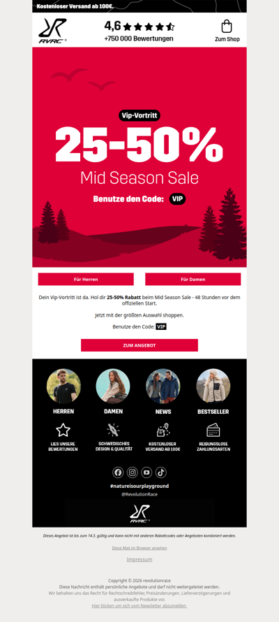VIP-VORTRITT: 25-50% RABATT 🚨