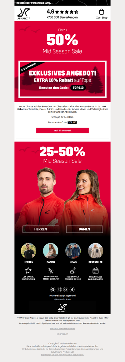 ➡️ Jetzt sichern: bis zu 50 % Rabatt + zusätzlich 10 % Rabatt auf Oberteile