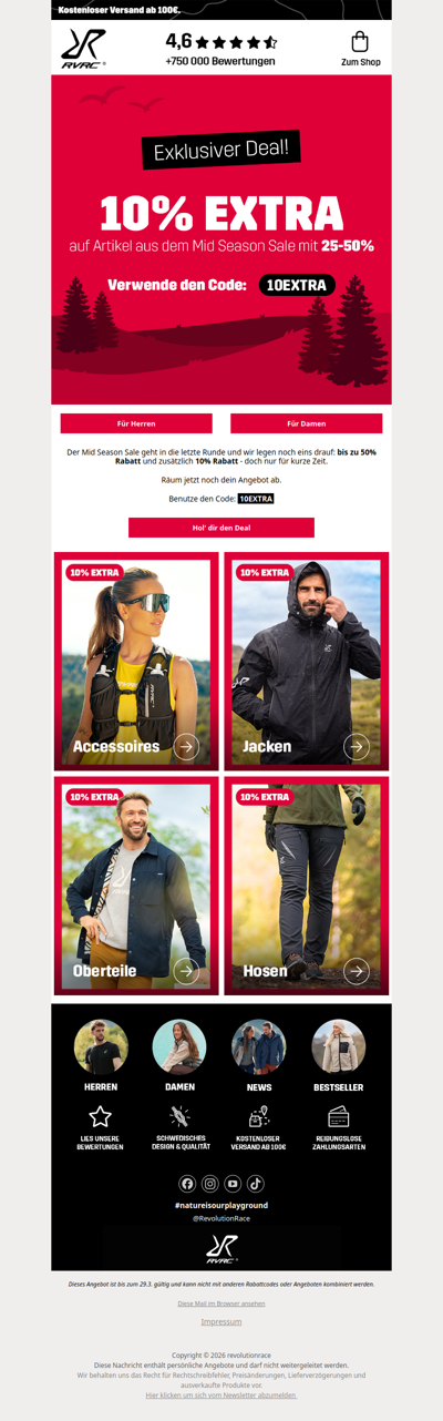 Bis zu 50% Rabatt + EXTRA 10% 📢