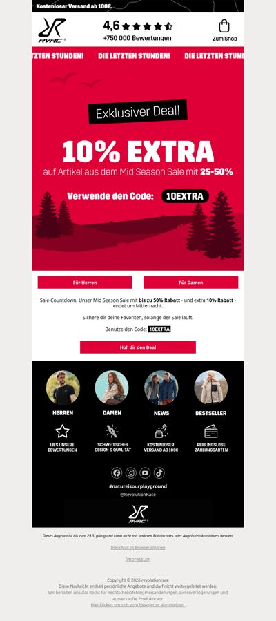 Bis zu 50% Rabatt + extra 10% Rabatt 🚨NUR MEHR KURZ