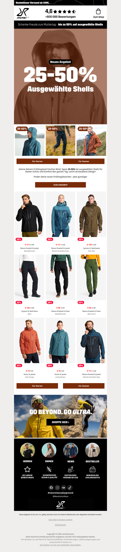 Zuverlässiges Design für wechselndes Wetter ☔️ 25-50% Rabatt