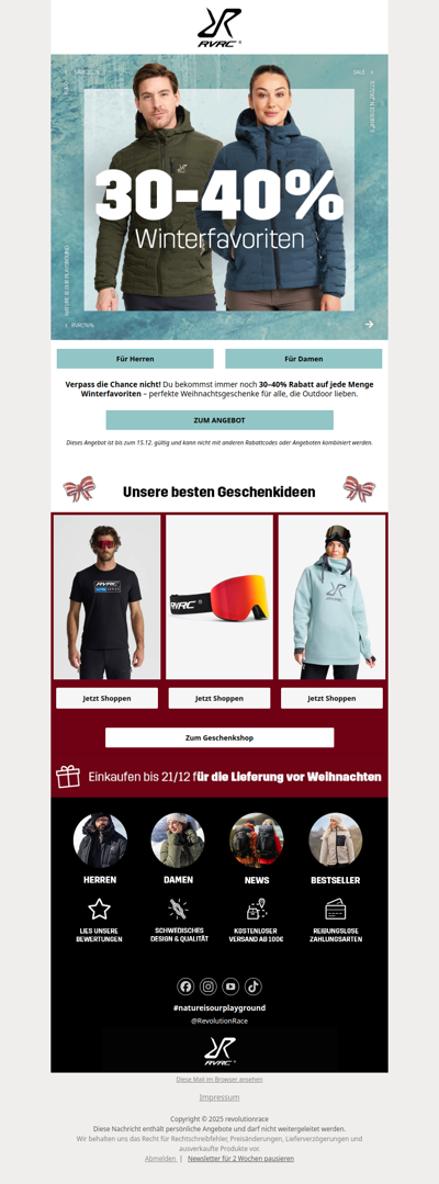 30–40% Rabatt auf Geschenke, die auch wirklich benutzt werden 🎄