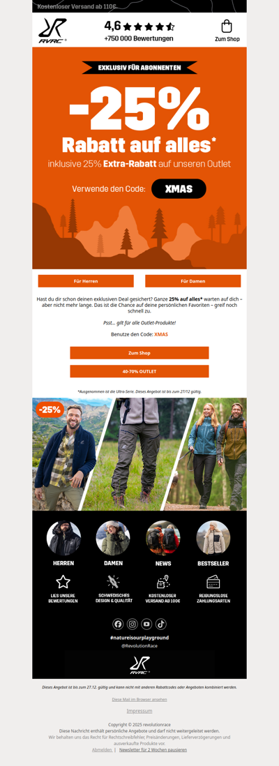 Bis zu 70% Rabatt + 25% EXTRA🎁