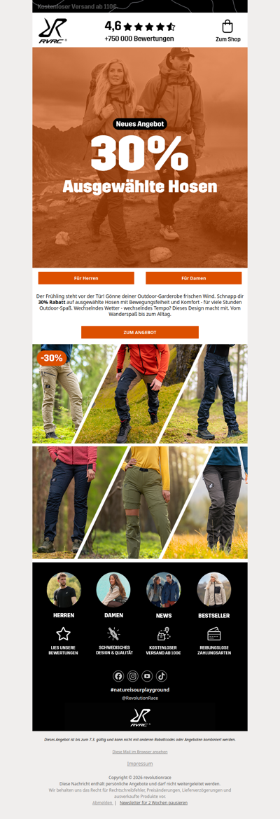 NEUER DEAL: 30% Rabatt auf ausgesuchte Hosen 😍