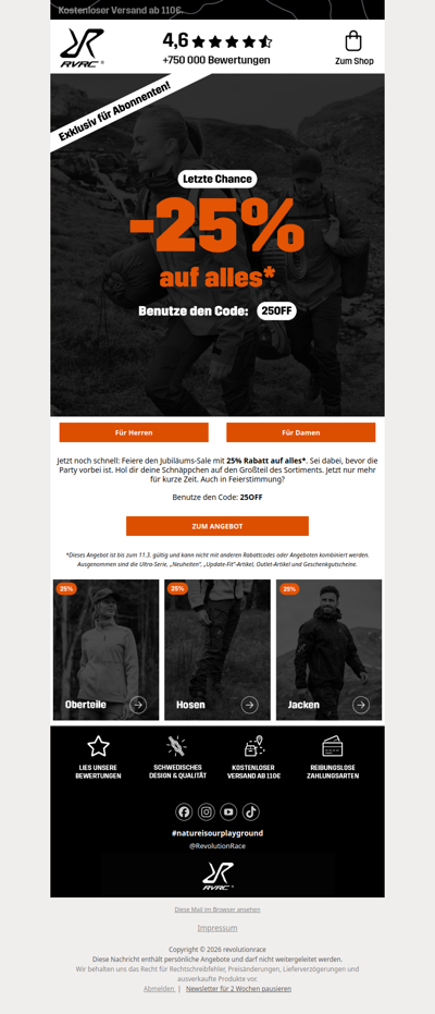 Worauf warten? Hol dir 25% Rabatt beim Jubiläums-Sale* 📢.