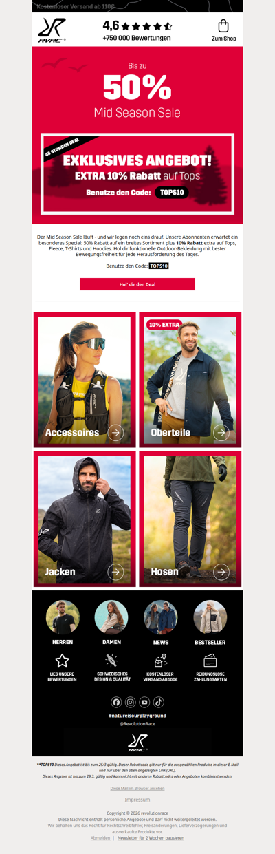 Bis zu 50% Rabatt + 10% EXTRA auf Tops. 👈